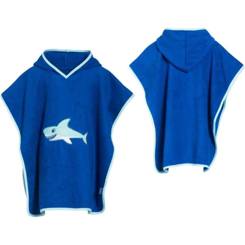 Kids UV Swimwear Set with Aqua Shoes and Beach Poncho Shark 25