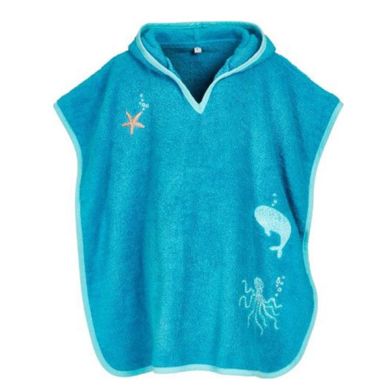 Costum de baie întreg cu protecție UV și poncho de plajă – Lumea Marină 12