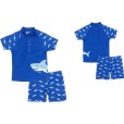Kids UV Swimwear Set with Aqua Shoes and Beach Poncho Shark 25