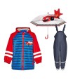 Set de ploaie copii Playshoes – haină de ploaie, salopetă și umbrelă Mașinuțe 34