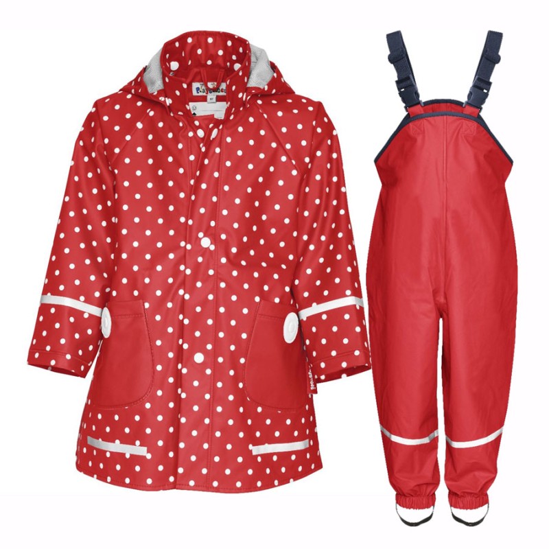 Set Pelerină de Ploaie pentru Copii Dots 13 – cu Salopetă