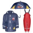 Kids rain set Playshoes – raincoat, overalls and umbrella Fire Engine 2