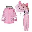 Set de ploaie copii Playshoes – haină de ploaie, salopetă și umbrelă Pisică 31