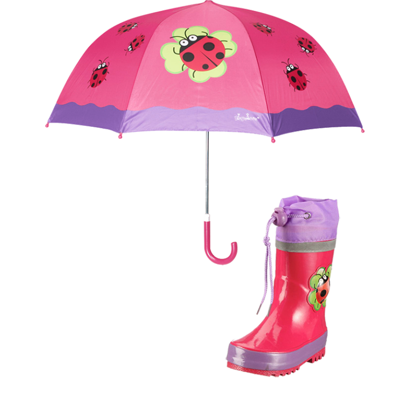 Set cizme de ploaie și umbrelă pentru copii – Buburuză 10