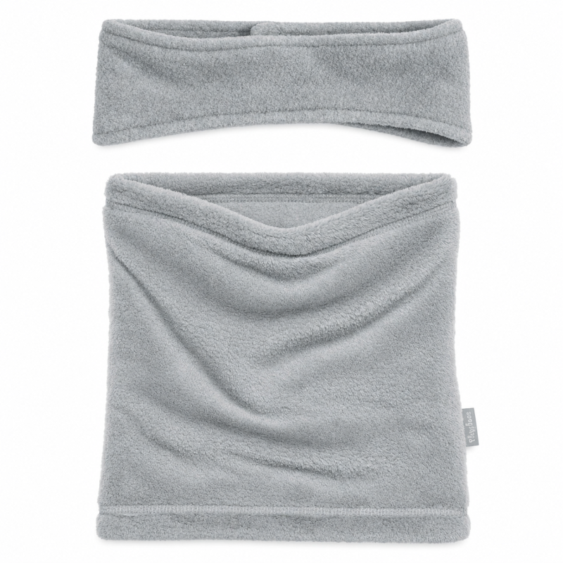 Set bentiță călduroasă și fular tip tub din polar pentru copii, Gri – Playshoes