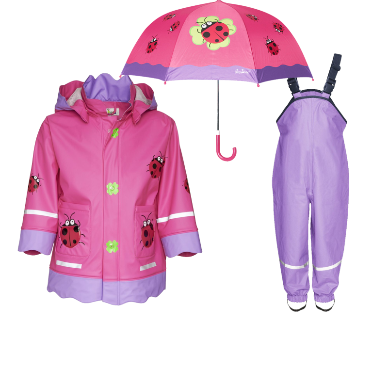 Детски комплект за дъжд Playshoes – дъждобран, гащеризон и чадър Калинка 6