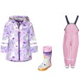 Kids raincoat, overalls and boots in a set Unicorns 36