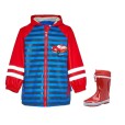 Set „Mașinuțe 26” Playshoes – Pelerină și Cizme 
