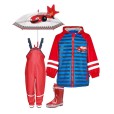 Set ploaie copii Mașinuțe 42 – pelerină, pantaloni, cizme și umbrelă Playshoes