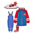 Set ploaie copii Mașinuțe 45 – pelerină, pantaloni, cizme și umbrelă Playshoes