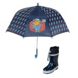 Set cizme de ploaie și umbrelă copii – Rachete 1