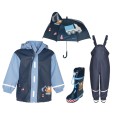 Set ploaie copii Constructorul 8 – pelerină, pantaloni, cizme și umbrelă Playshoes