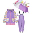 Kids rain set Playshoes – raincoat, overalls and umbrella Unicorn 33