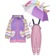Детски комплект за дъжд Playshoes – дъждобран, гащеризон и чадър Еднорог 32