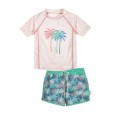 Costum de baie pentru copii cu protecție UV și poncho – Palmieri 2 în culoare ecru