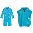Costum de baie întreg cu protecție UV și poncho de plajă – Lumea Marină 12