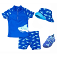 Set costum de baie, pălărie și încălțăminte de apă cu protecție UV „Rechin 5” – Playshoes