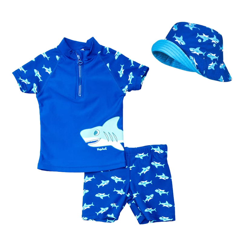 Детски бански и шапка с UV защита „Акула 2“ – Playshoes