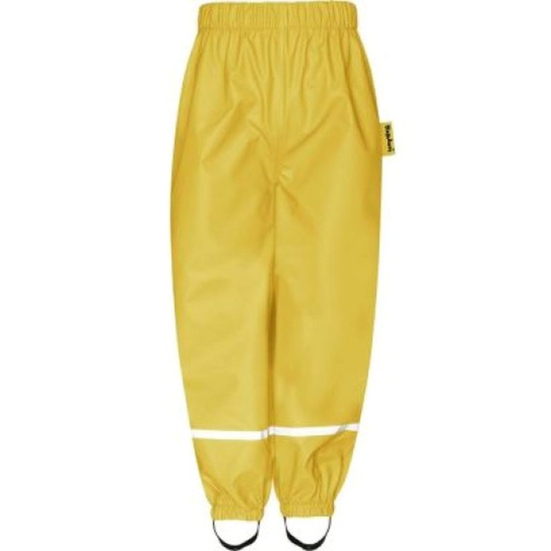 Pantaloni de ploaie copii galbeni cu polar