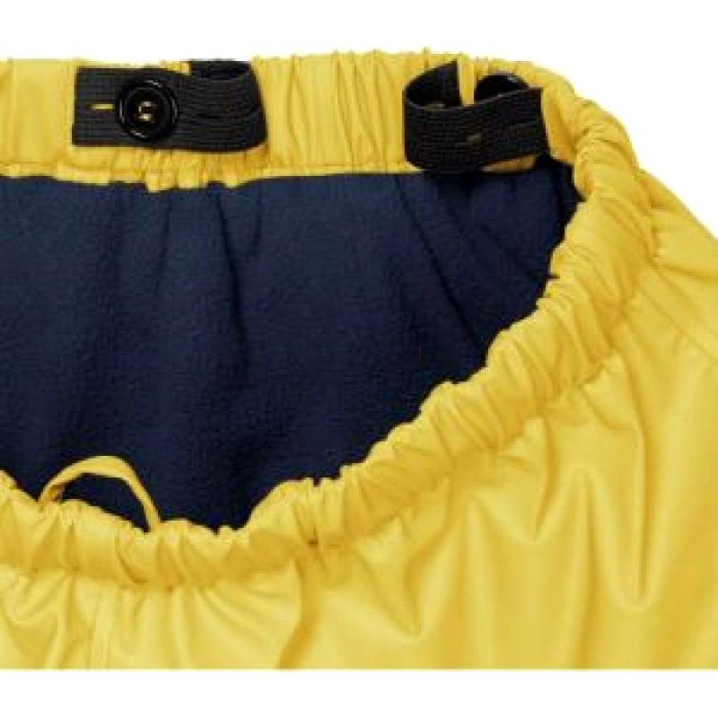 Pantaloni de ploaie copii galbeni cu polar