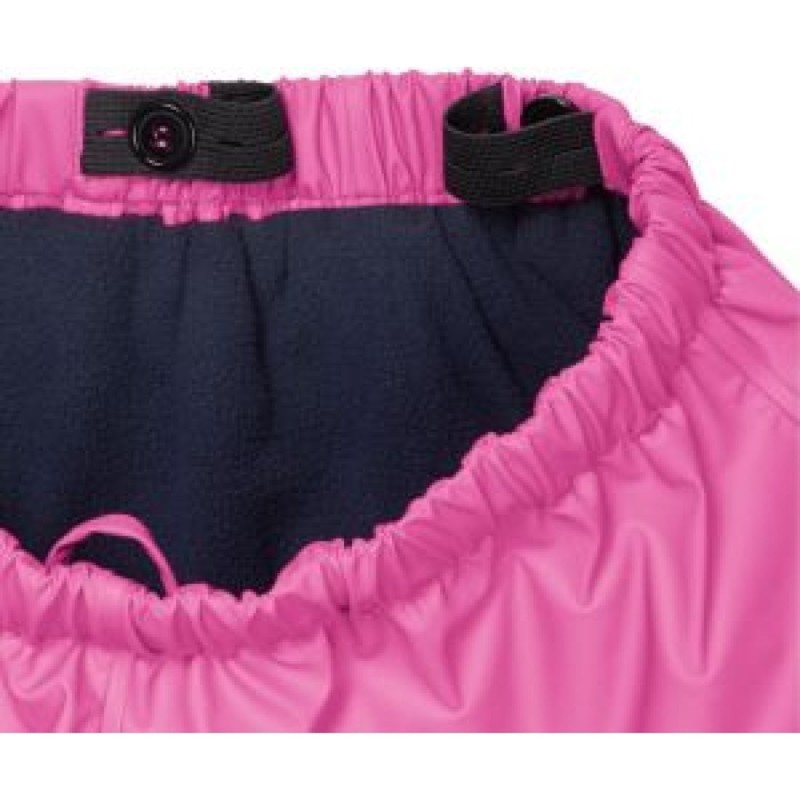 Fleece kids rain pants Pink
