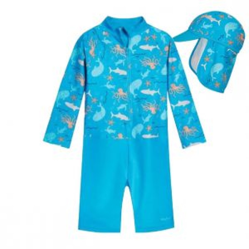 Costum de baie cu filtru UV in setul Sea animals 2