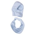 Kids winter balaclava hat and scarf set in sky blue